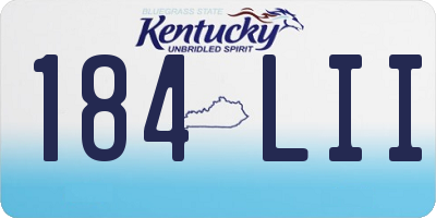 KY license plate 184LII