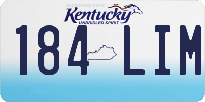 KY license plate 184LIM