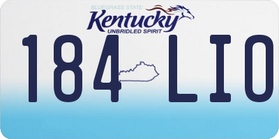 KY license plate 184LIO