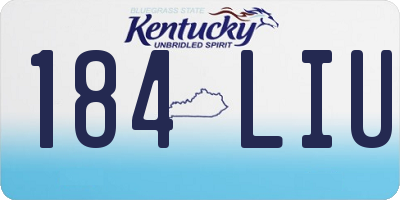 KY license plate 184LIU