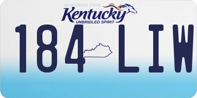 KY license plate 184LIW