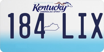 KY license plate 184LIX