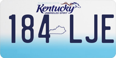 KY license plate 184LJE