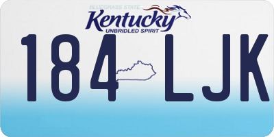 KY license plate 184LJK