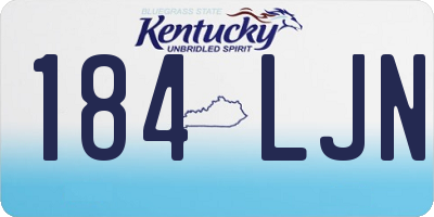 KY license plate 184LJN