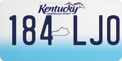 KY license plate 184LJO