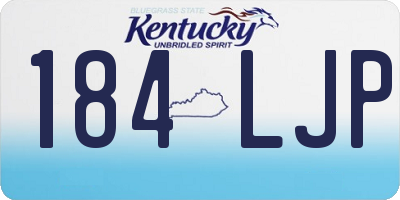 KY license plate 184LJP