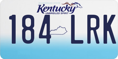 KY license plate 184LRK