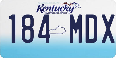 KY license plate 184MDX