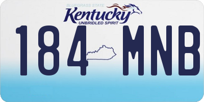KY license plate 184MNB
