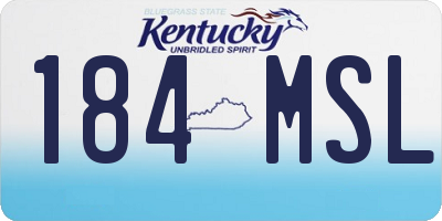 KY license plate 184MSL