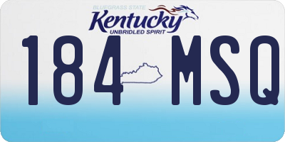 KY license plate 184MSQ