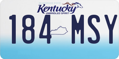 KY license plate 184MSY
