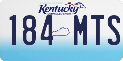 KY license plate 184MTS