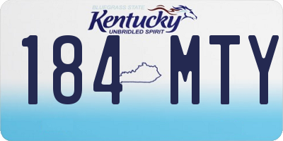 KY license plate 184MTY