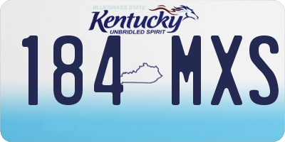 KY license plate 184MXS