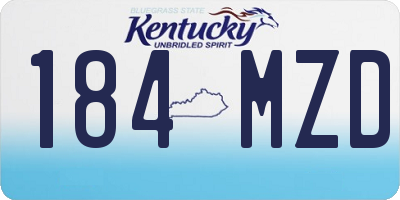 KY license plate 184MZD