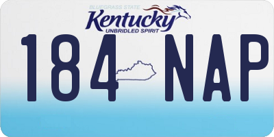 KY license plate 184NAP
