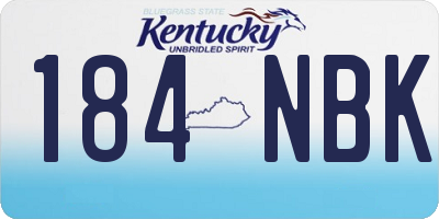 KY license plate 184NBK