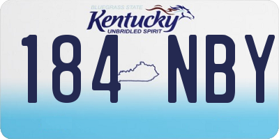 KY license plate 184NBY