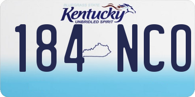 KY license plate 184NCO