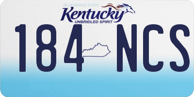 KY license plate 184NCS