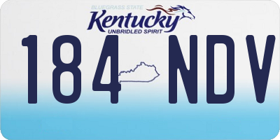 KY license plate 184NDV