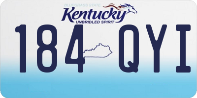 KY license plate 184QYI