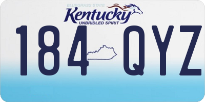 KY license plate 184QYZ