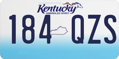 KY license plate 184QZS