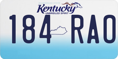 KY license plate 184RAO