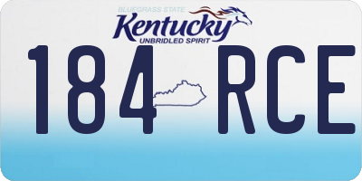 KY license plate 184RCE