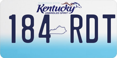 KY license plate 184RDT