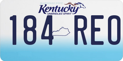 KY license plate 184REO