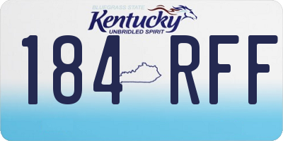 KY license plate 184RFF