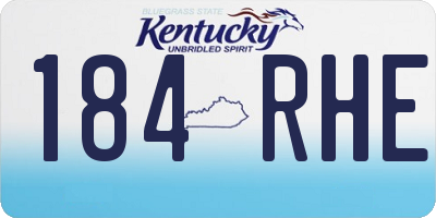 KY license plate 184RHE