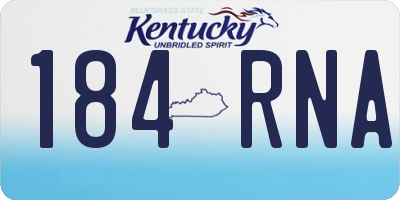KY license plate 184RNA