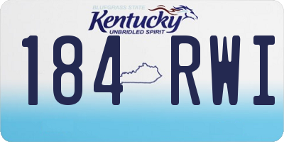 KY license plate 184RWI