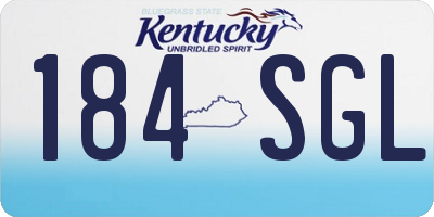 KY license plate 184SGL