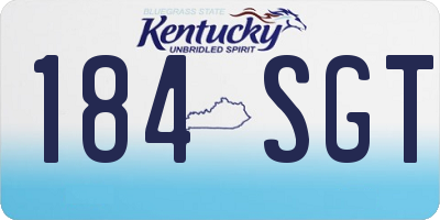 KY license plate 184SGT