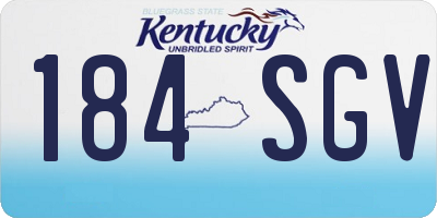 KY license plate 184SGV