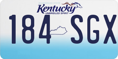 KY license plate 184SGX