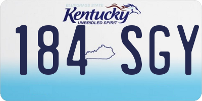 KY license plate 184SGY