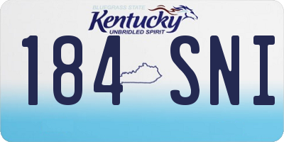KY license plate 184SNI