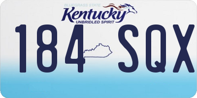KY license plate 184SQX