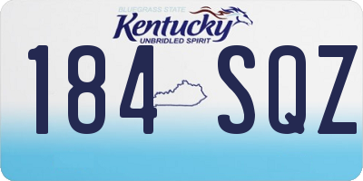 KY license plate 184SQZ