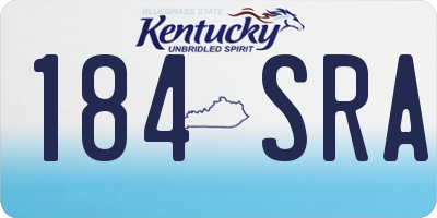 KY license plate 184SRA