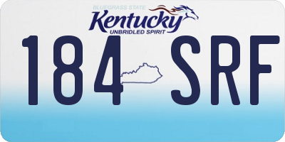 KY license plate 184SRF