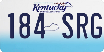KY license plate 184SRG