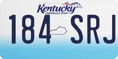 KY license plate 184SRJ